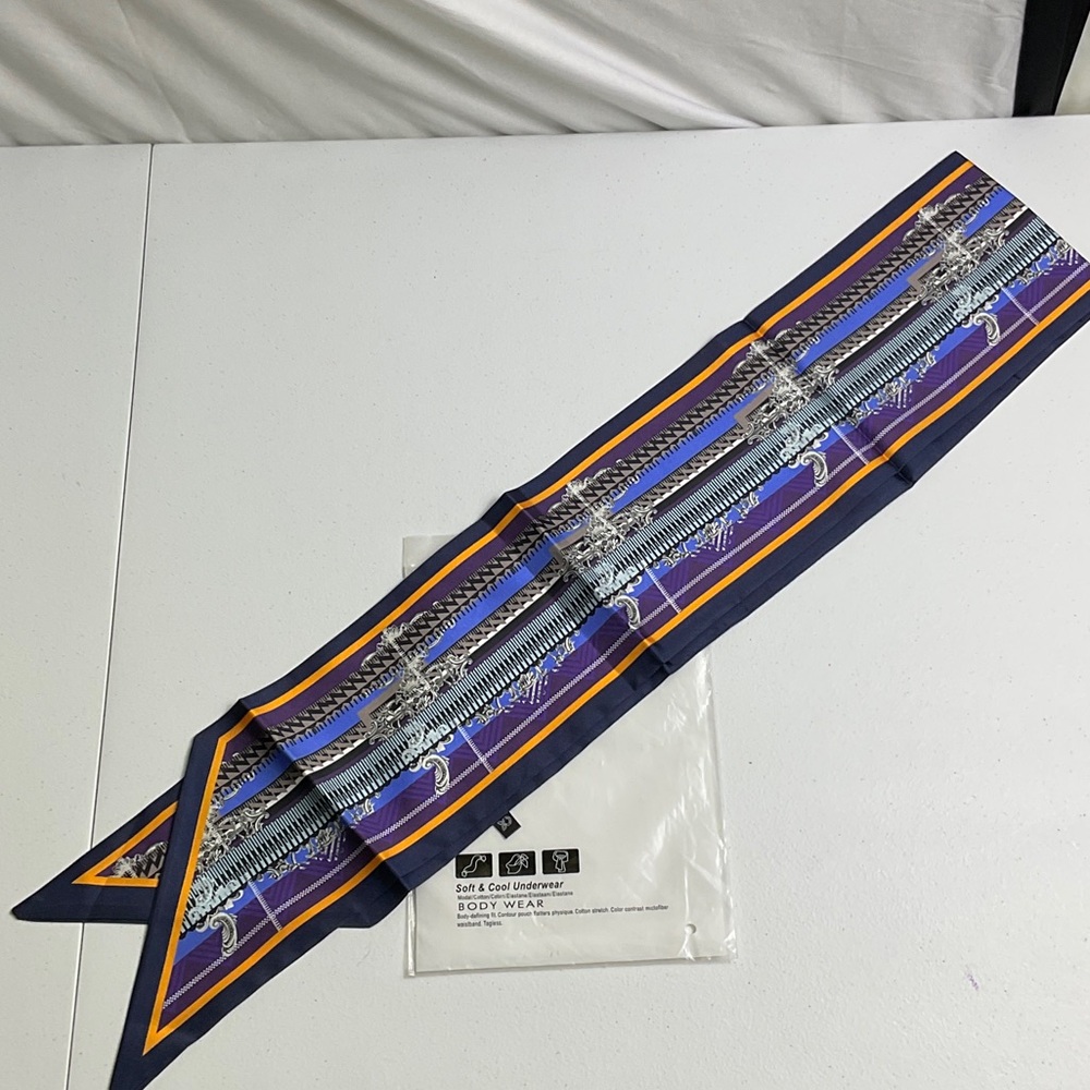 Stylish Purple and Orange Silk-Feel Scarf
